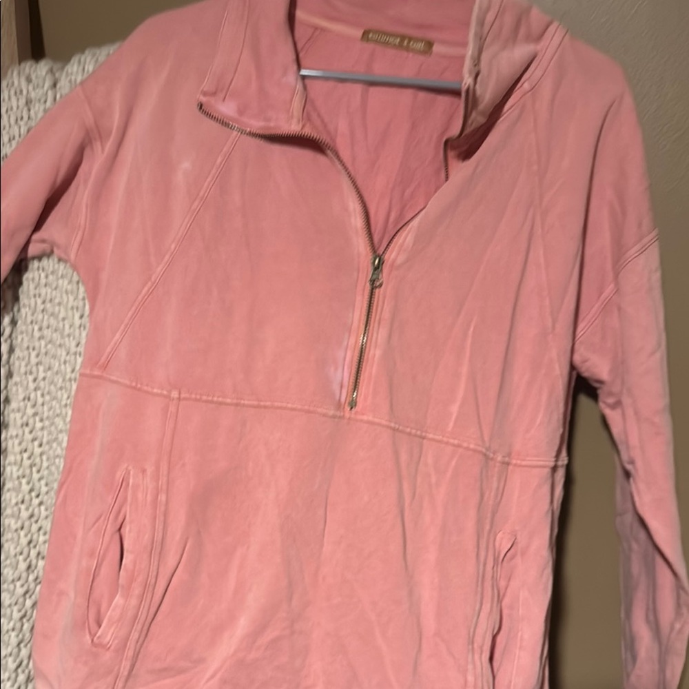 Madewell Blush Pink Quarter-Zip Pullover